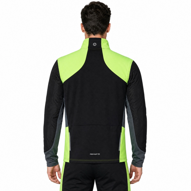 Mens Wind Proof Outdoor Quilting Color Block Fluro Trims Jacket