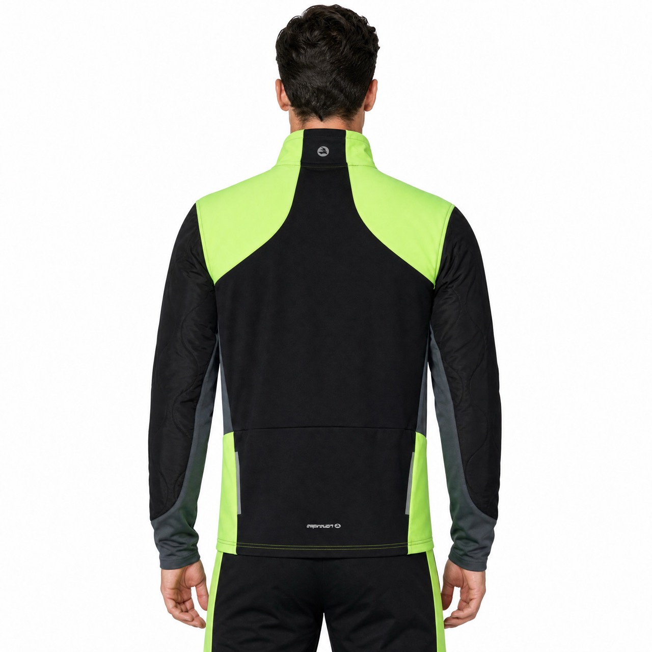 Mens Wind Proof Outdoor Quilting Color Block Fluro Trims Jacket