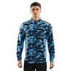 Mens Camouflage Print Color Blocked Zipper Pocket Hiking Shirt
