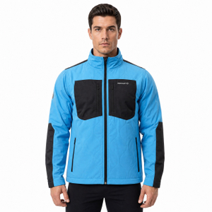 Mens Camping Hiking Mountaineering Alpinism Quilting Color Blocked Zip Jacket