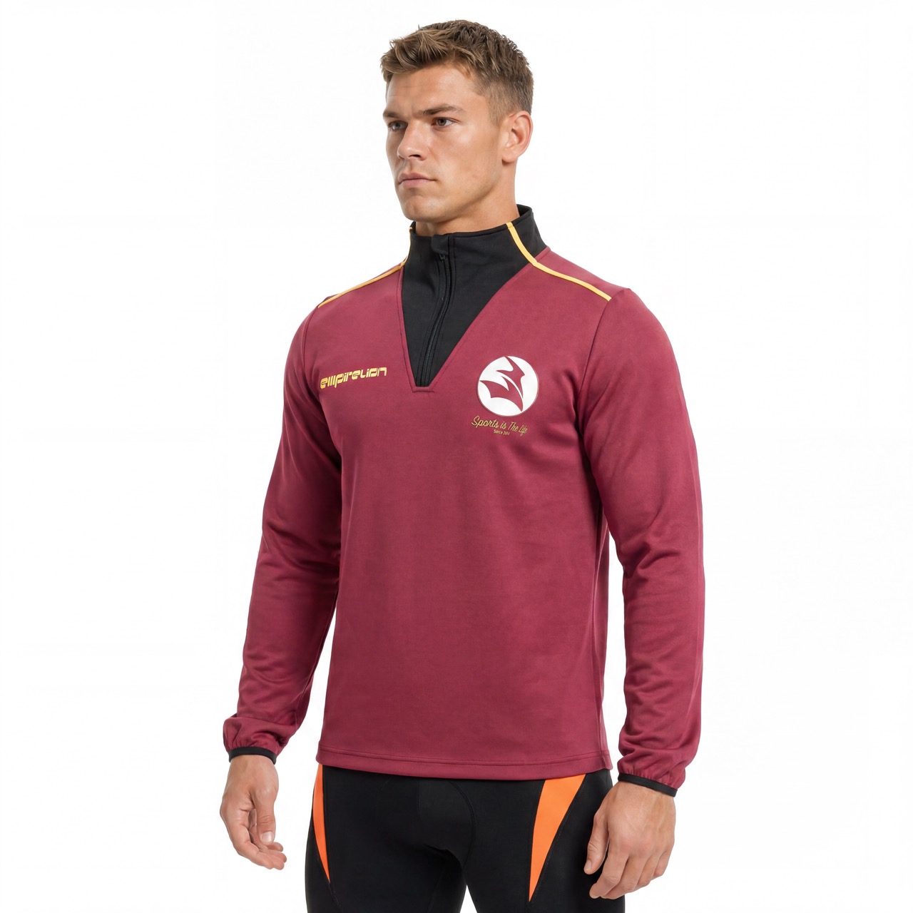 Mens Half Zip Color Block Term Sports Jacket