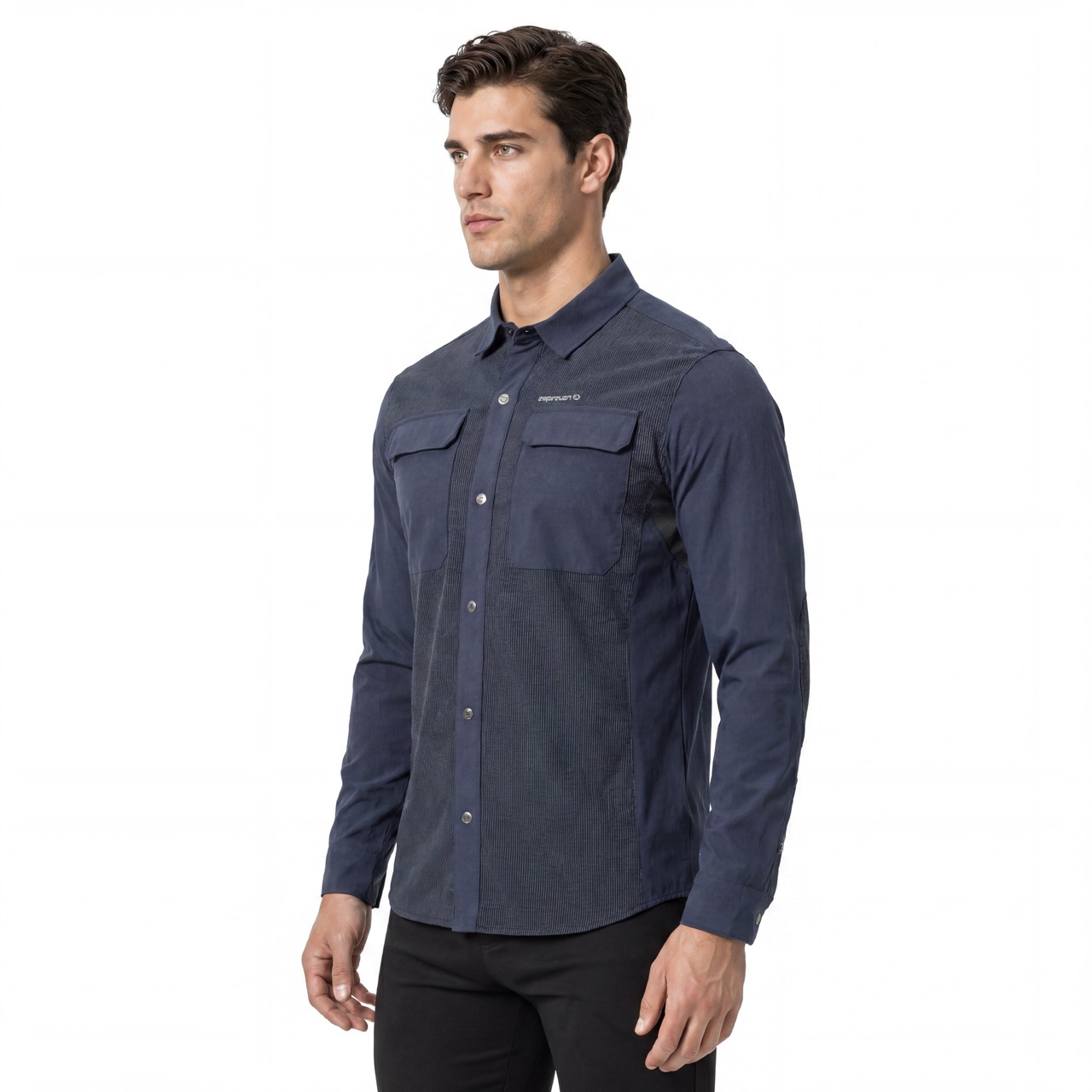 Mens Hiking Camping Fishing Cooling Back & Armpit Vent Snaps Up Patch Pockets Stripes Shirts