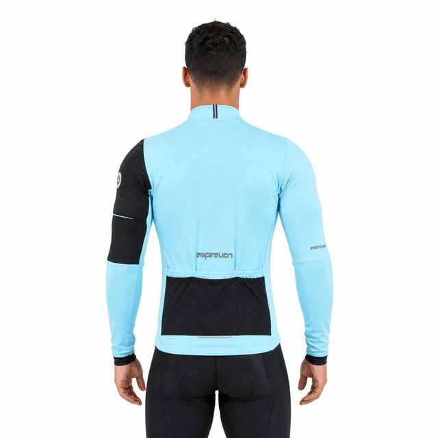 Mens Mesh Pocket Double Back Pocket Inner Fleece Cycling Jacket