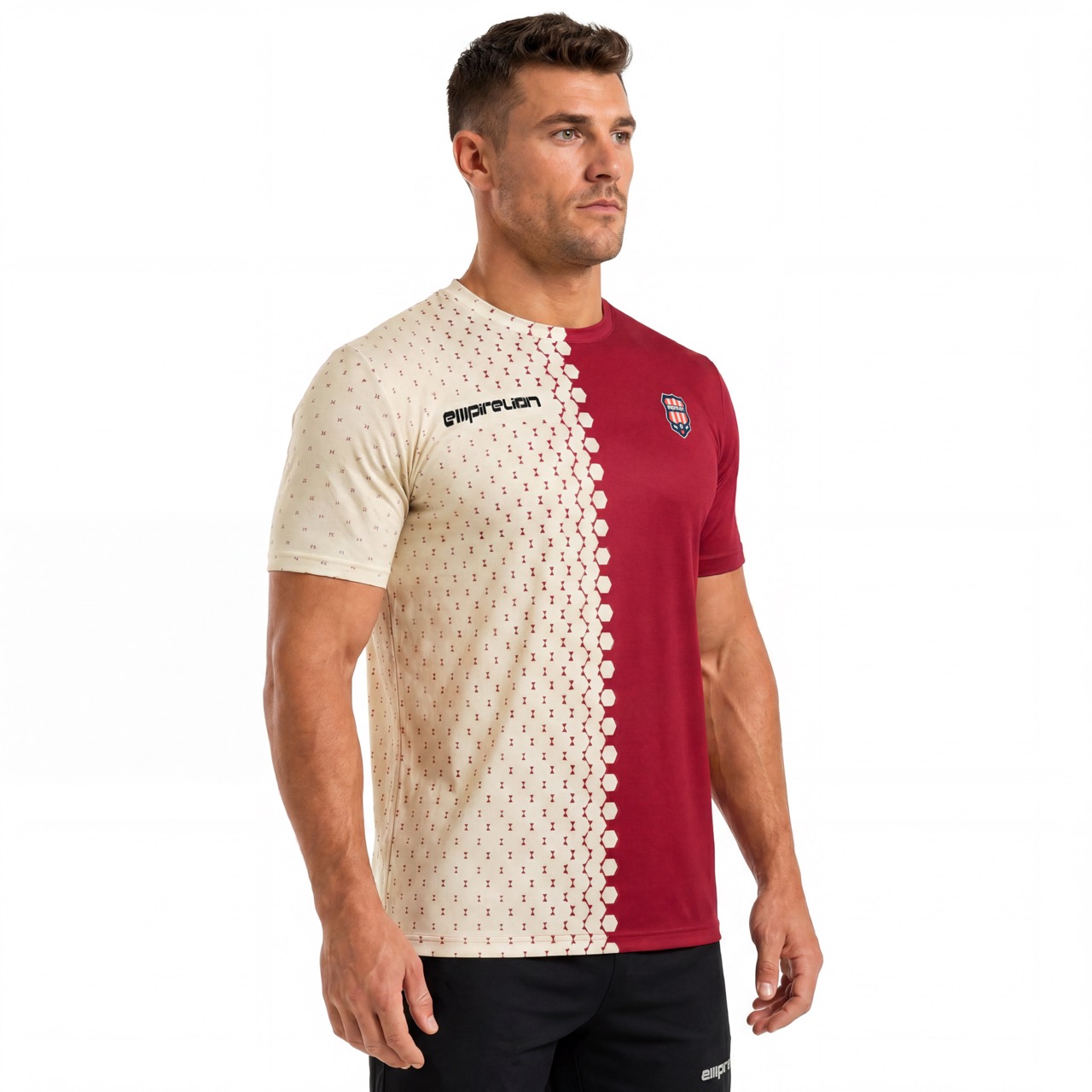 Mens Allover Print Sports Causal T-shirt