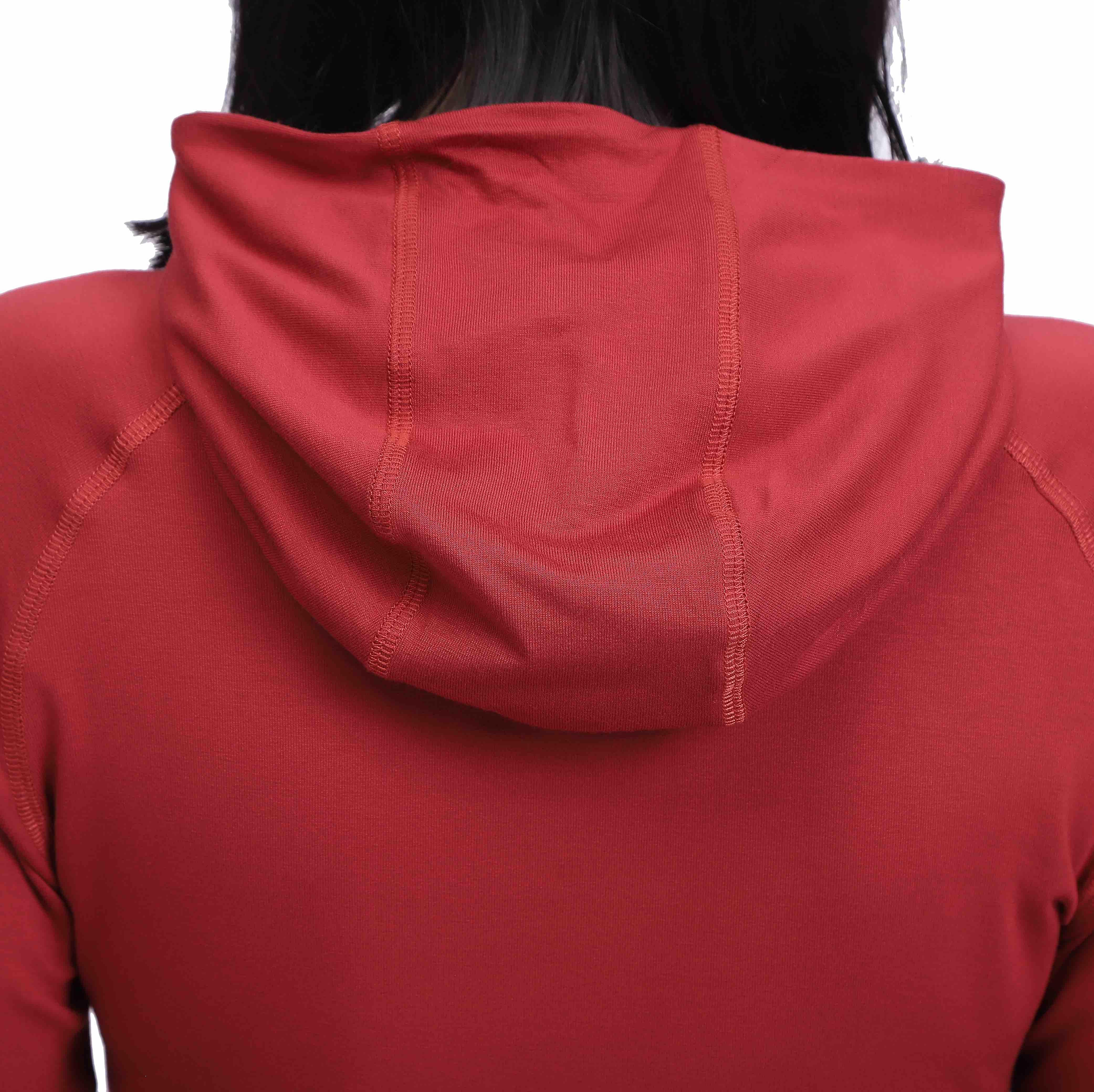 Women Cowl Neck Thumb Holes Long Sleeve Color Block Pullover Hoodie