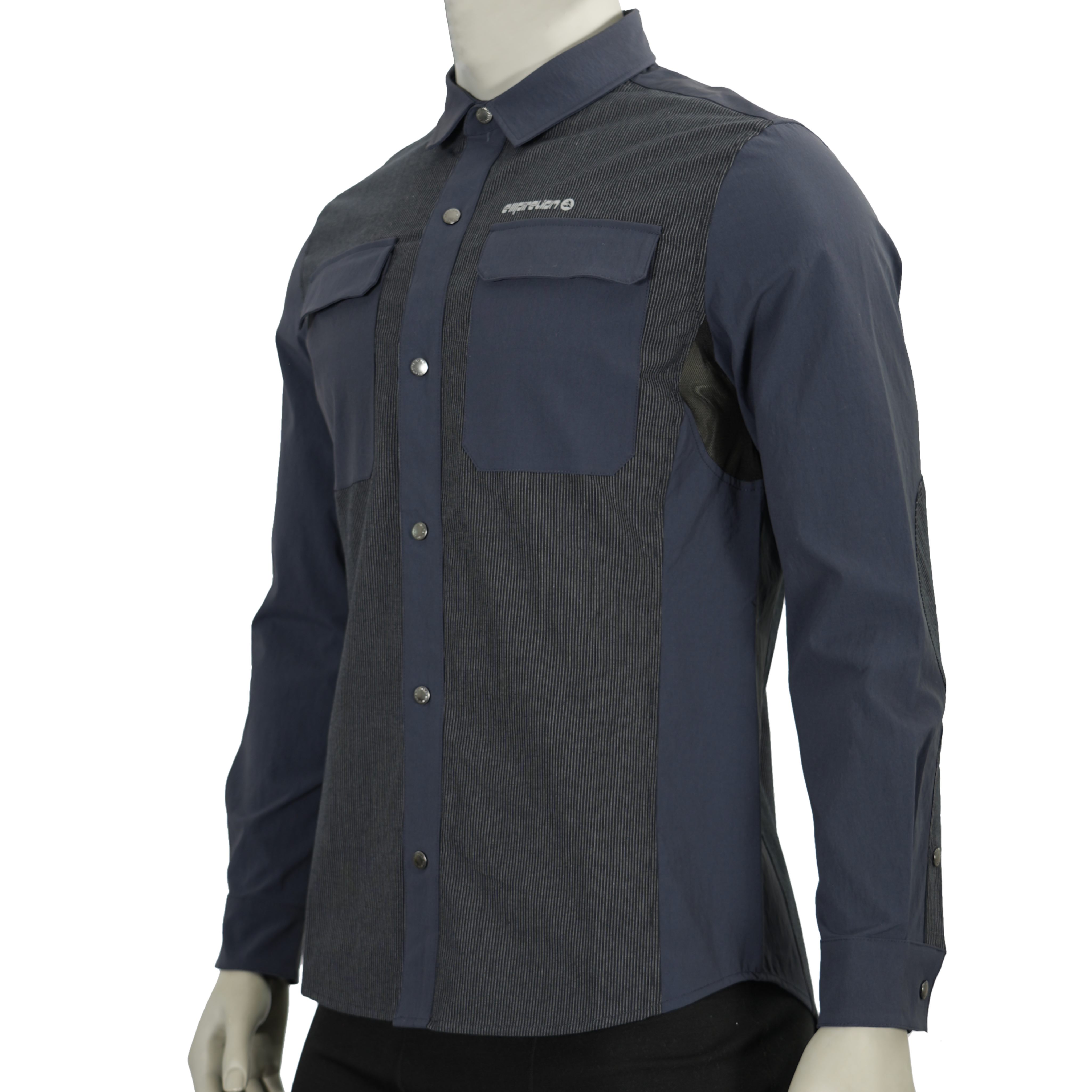 Mens Hiking Camping Fishing Cooling Back & Armpit Vent Snaps Up Patch Pockets Stripes Shirts