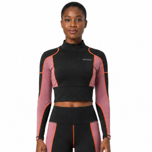VMTR Women Half Zip Long Sleeve Short Tops