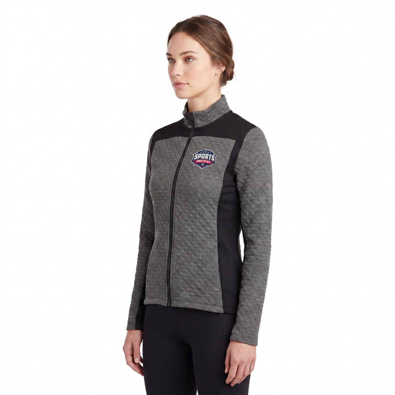 Womens Quilted Color Block Cycling Jacket