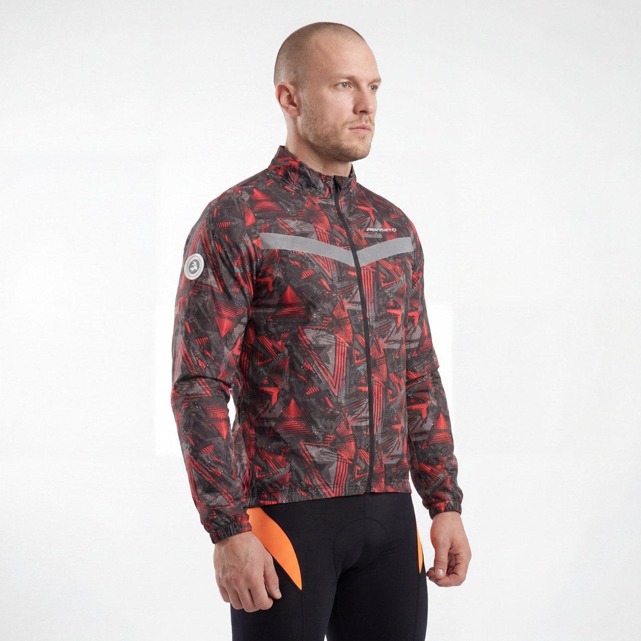 Water Proof All over Print Reflective Trim Rain Cycling Jacket