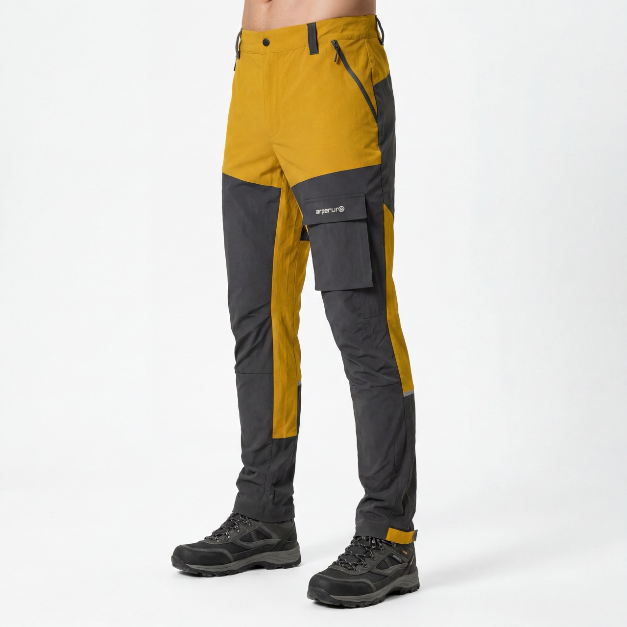 Mens Hiking Snow Pants Color Block Trekking Trousers