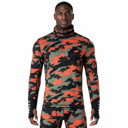 Mens Camouflage Print Baselayer High Collar Jersey Tops