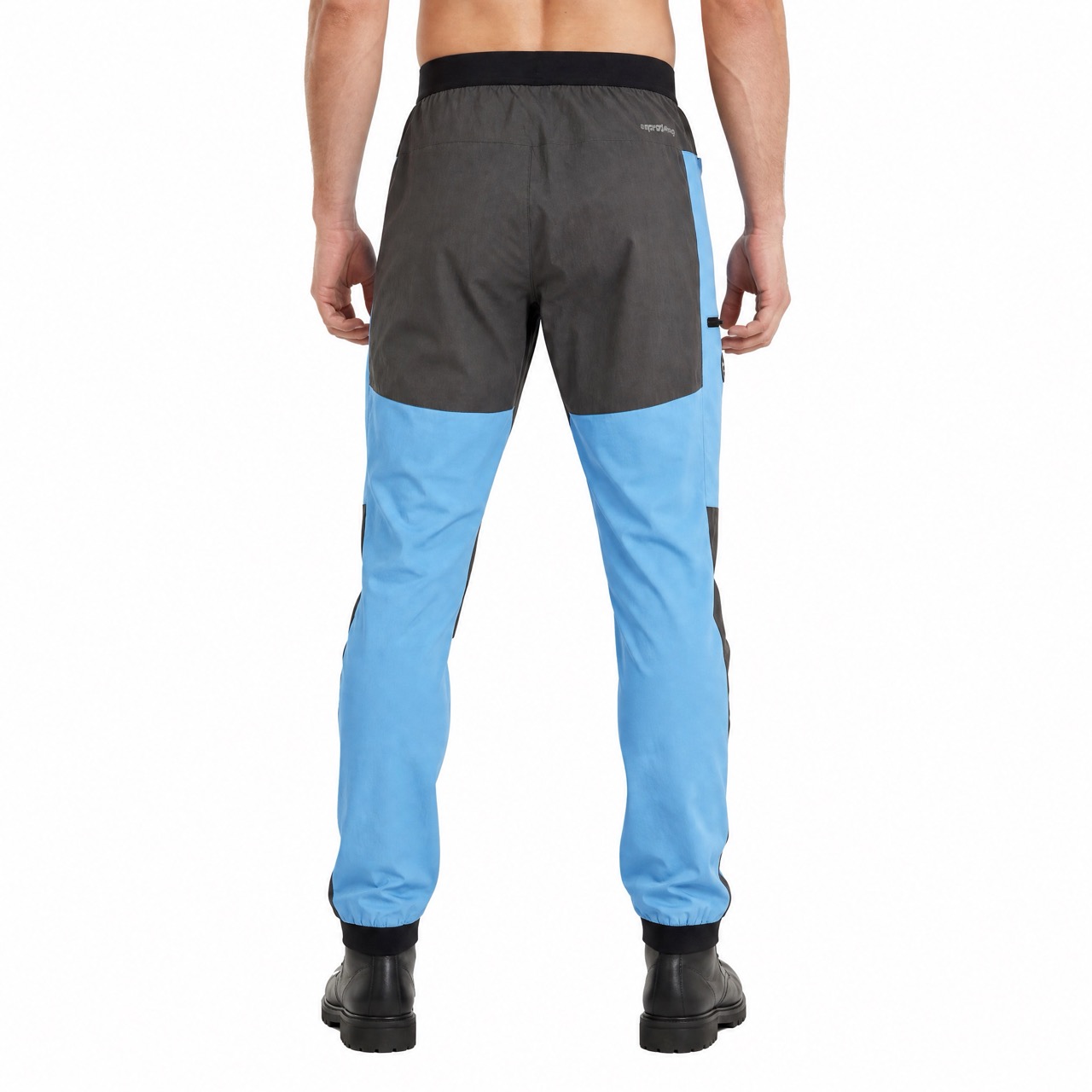 Mens Hiking Color Block Trekking Trousers Elastic Waist Pant