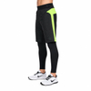 Mens Wind Proof Outdoor Quilting Color Block Baselayer 2 in 1 Adjustable Waist Pant