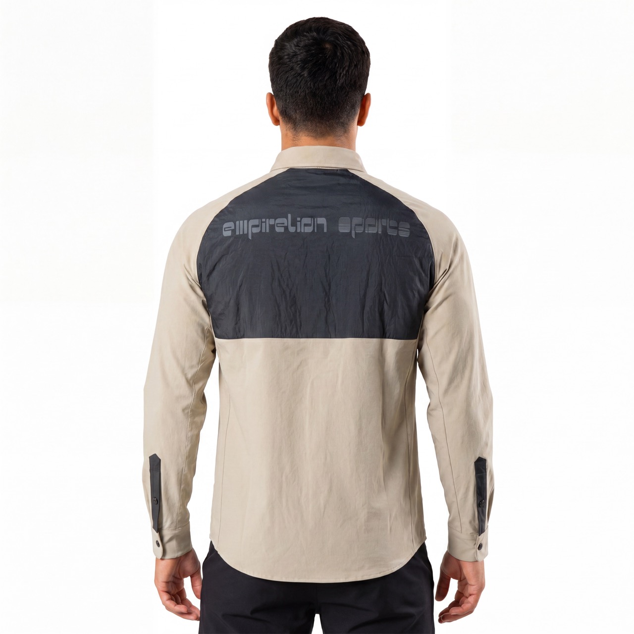 Mens Quilting Panel Windproof Hiking Running Shirts