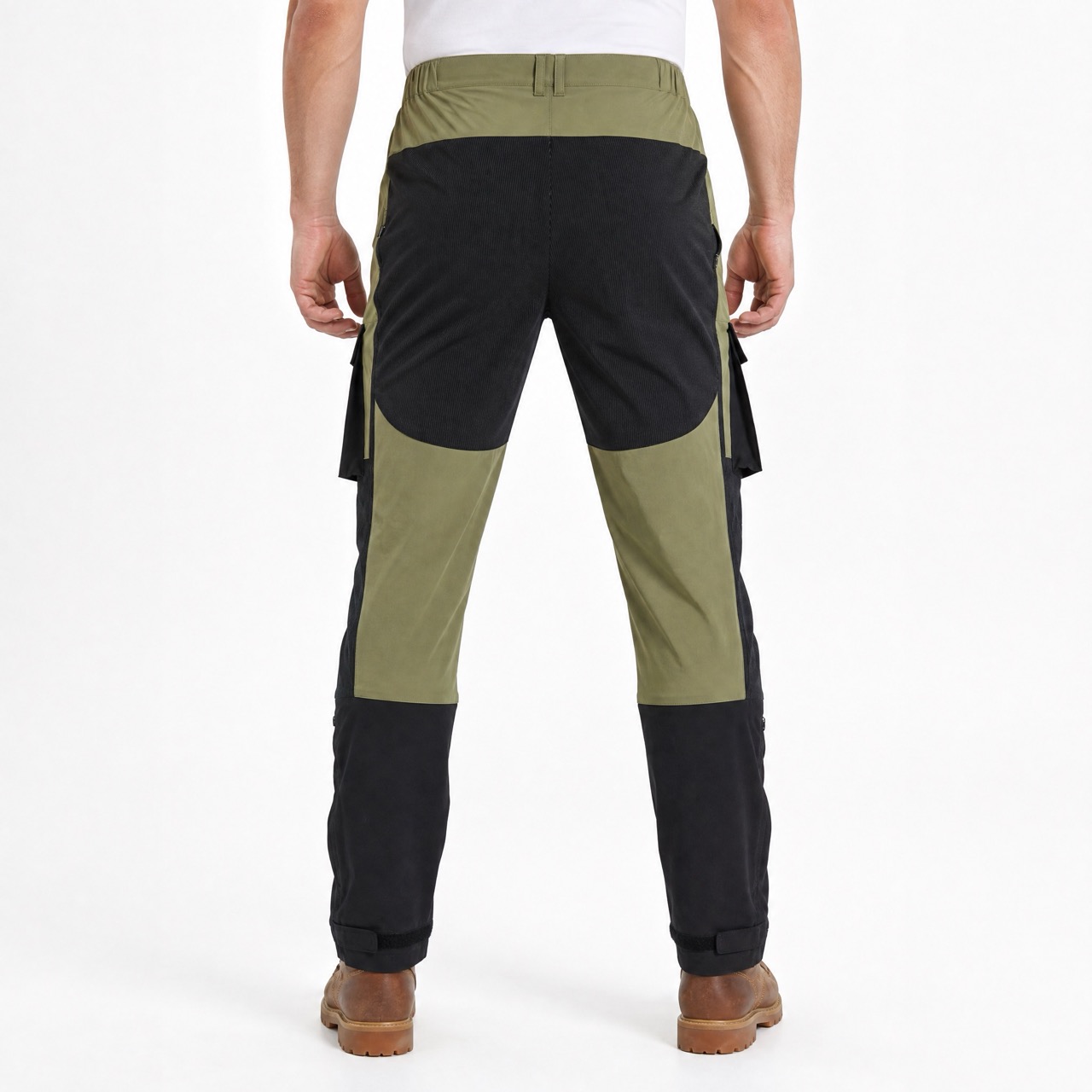 Mens Sports Fashion Cargo Pants Color Block Trekking Trousers