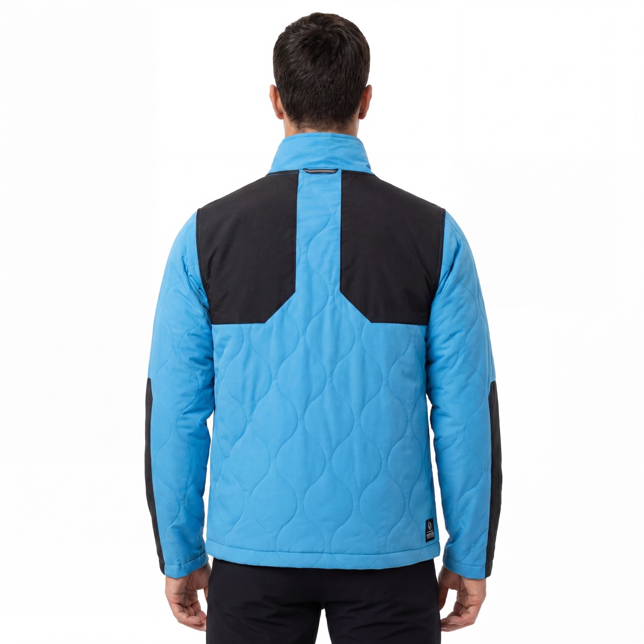 Mens Camping Hiking Mountaineering Alpinism Quilting Color Blocked Zip Jacket