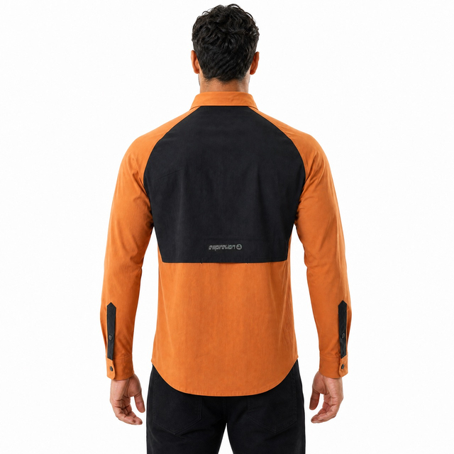 Mens Zip Patch Pockets Trekking Stretch Shirts