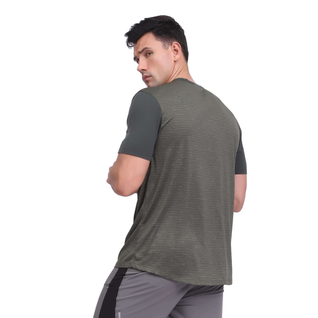 Men's Running Dry Fit T-Shirt Athletic Panel Short Sleeve Tops