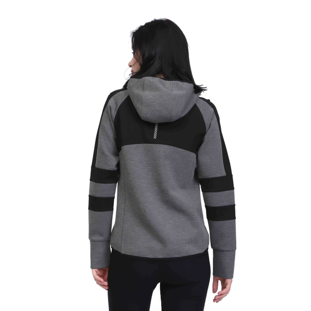 Women Core Gym Sealed Zipper Funnel Hoodie