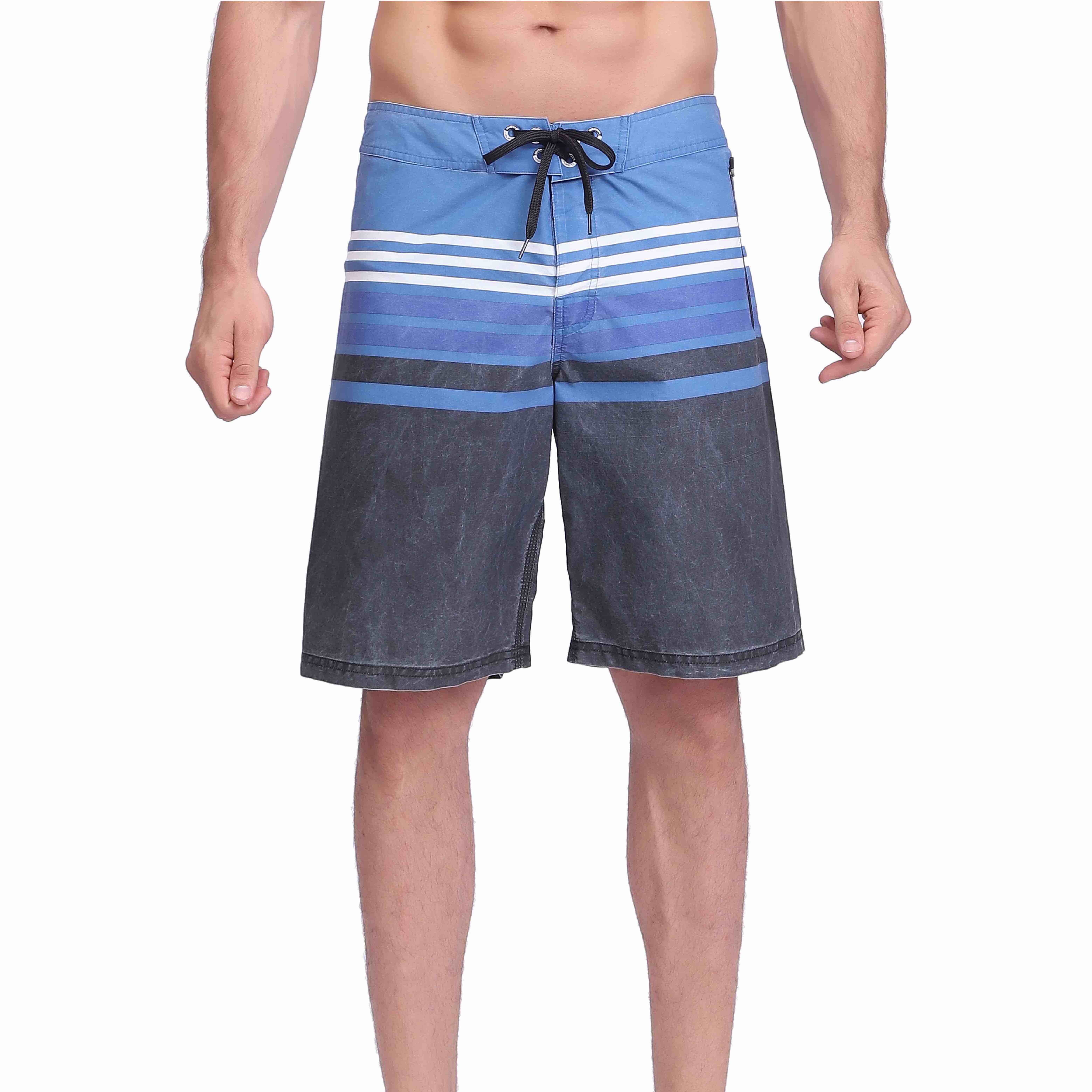 Men's Stripes Pigment Print Swimming Waterproof Board Shorts