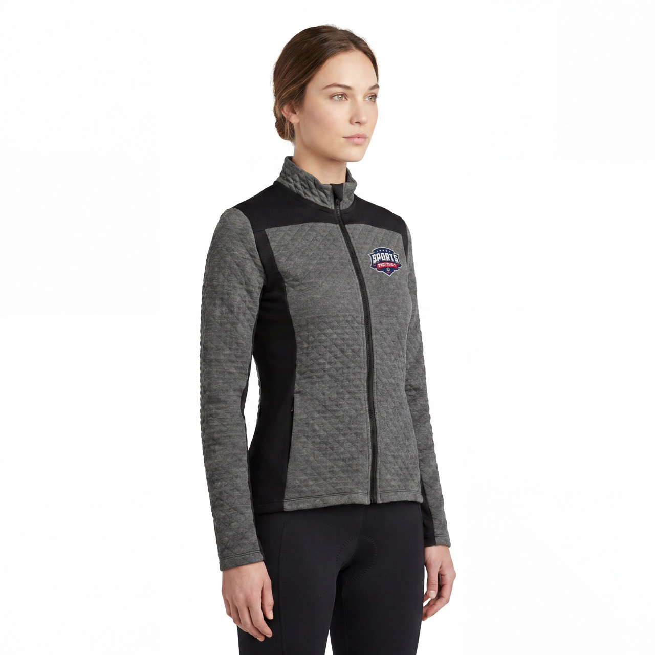 Womens Quilted Color Block Cycling Jacket