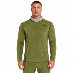 Mens Reversible Color Blocked Baselayer Double Brushed Fleece Underwear Set