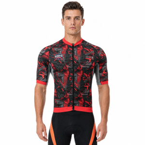 Digital Print Raglan Short-sleeved High Neck Cycling Jersey
