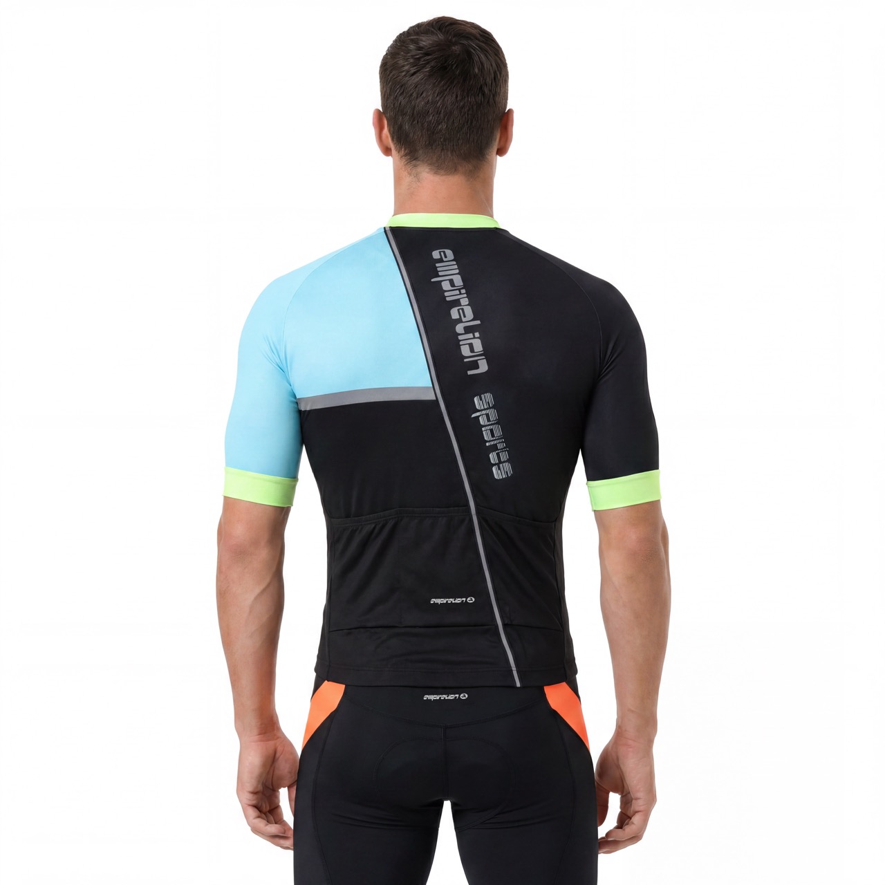 Reflective Trims Raglan Short-sleeved High Neck Cycling Jersey