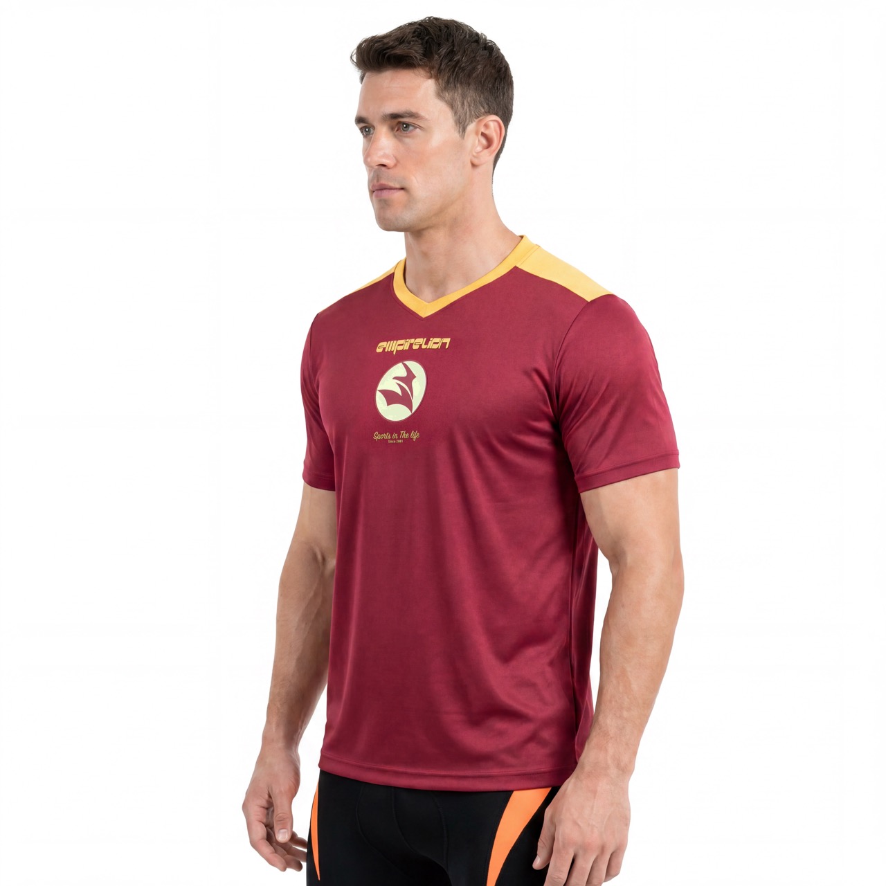 Mens V Neck Soccer Jersey T-shirt